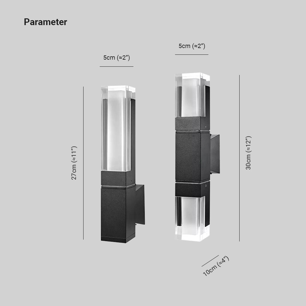 Ray Modern Rectangular Metal Outdoor Wall Lamp - Letslighting