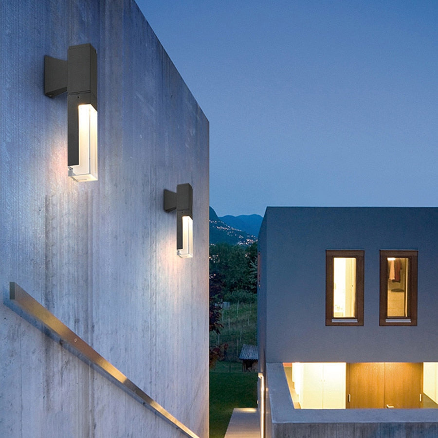 Ray Modern Rectangular Metal Outdoor Wall Lamp - Letslighting