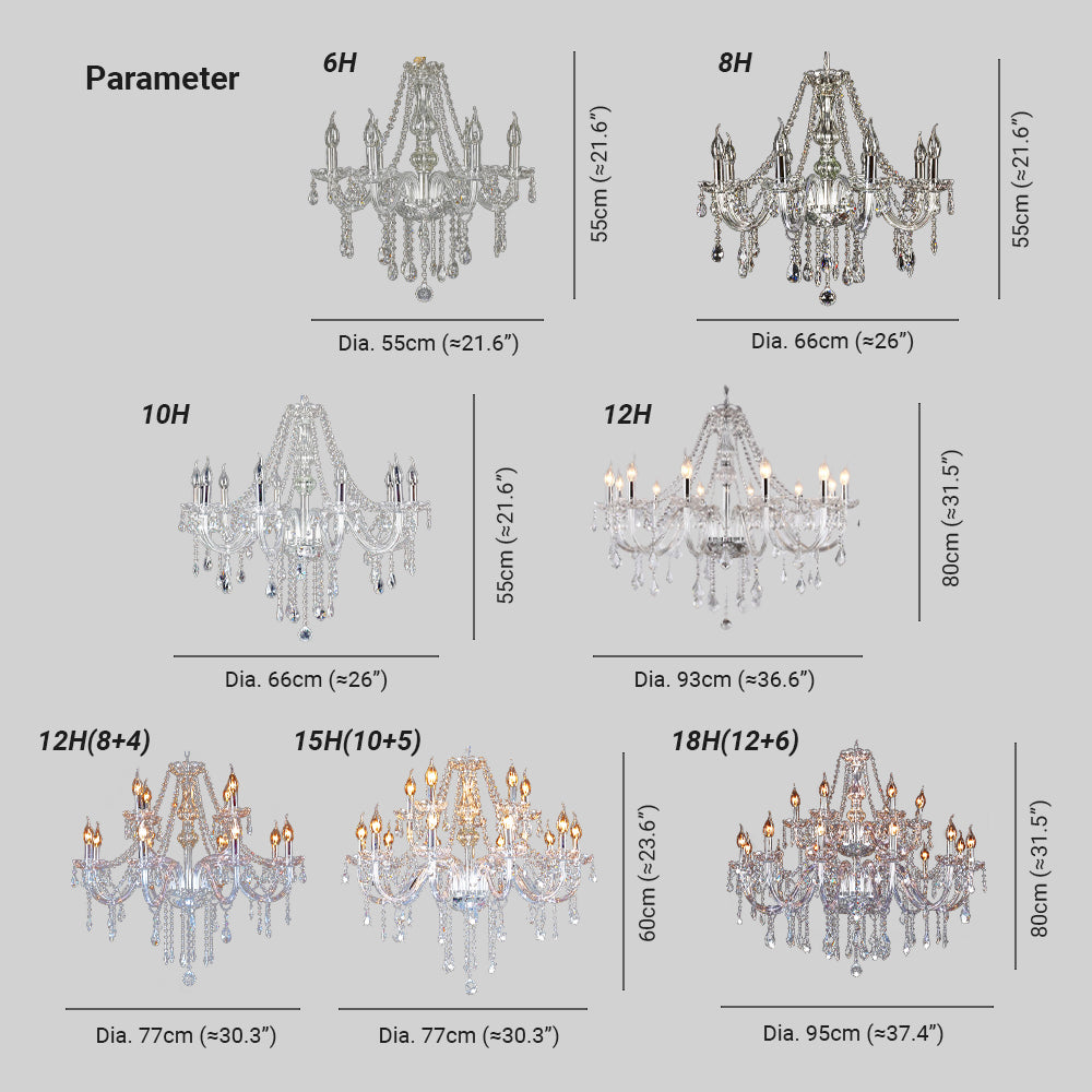 Silva Luxury Candlestick Crystal Chandelier