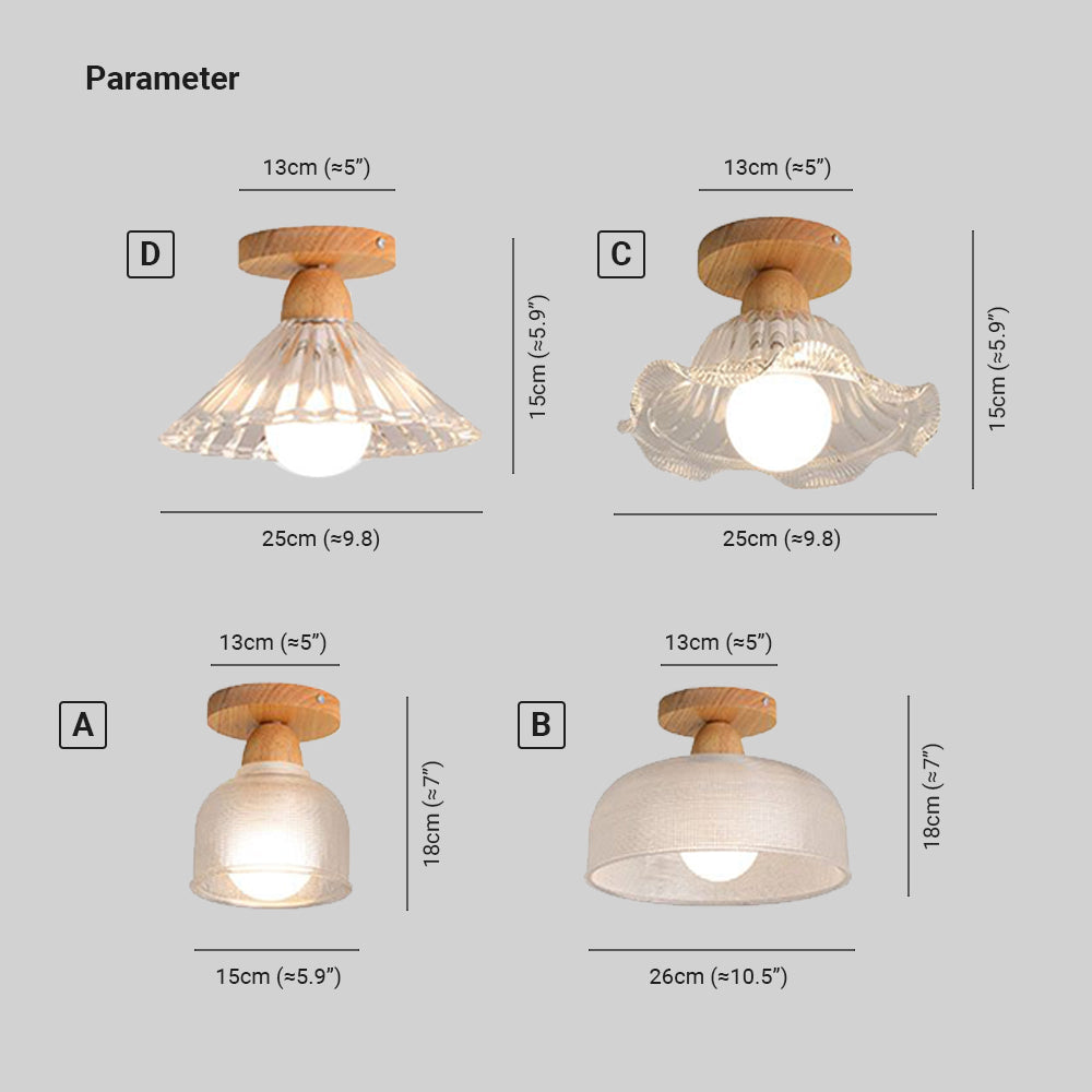Arisha Nordic Minimalist Semi-Flush Mount Ceiling Light