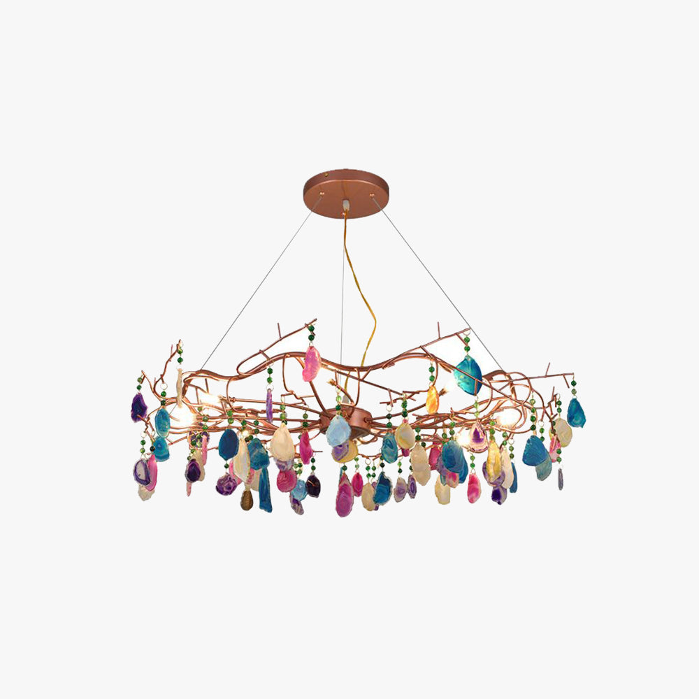Valentina Art Deco Agate Stone colorful Pendant Light