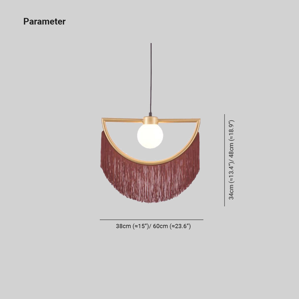 Arisha Retro Fringe Fabric Pendant Light