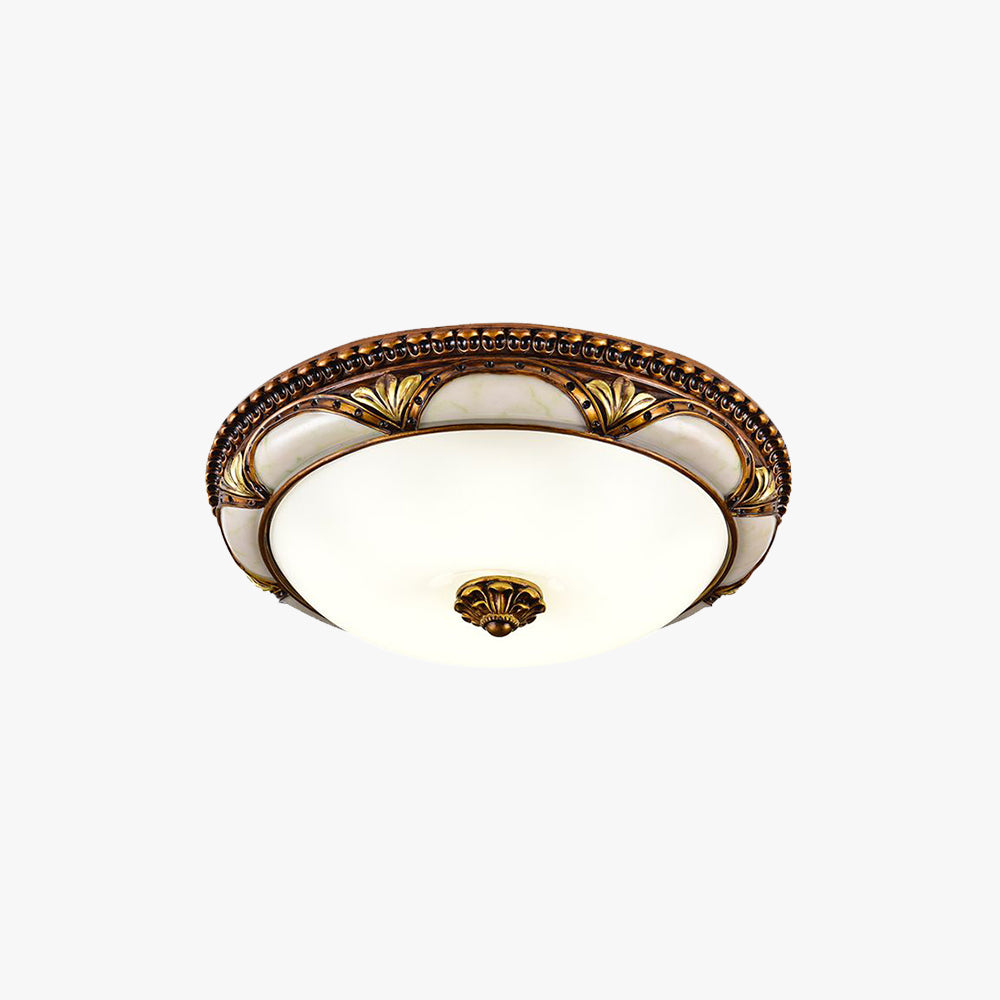Silva Floral Retro Flush Mount Ceiling Light Antique Brass Living Room - Letslighting