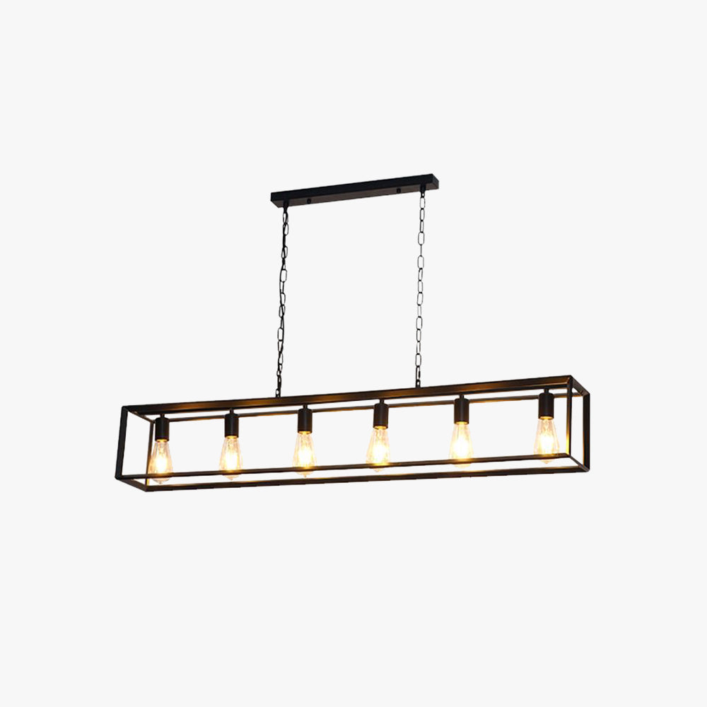 Epoch Rectangle Pendant Light Brass & 5/6 Heads - Letslighting