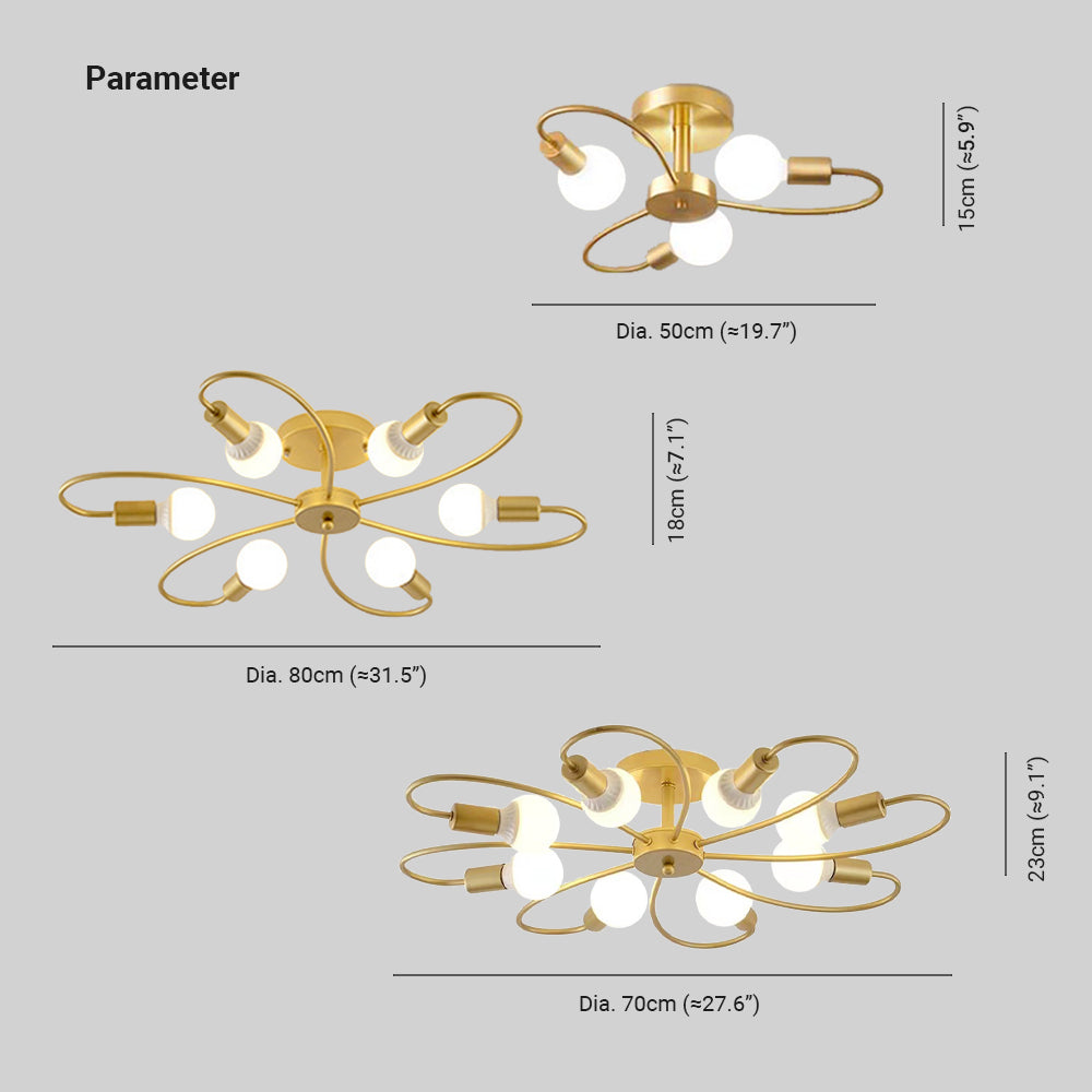 Valentina Modern Metal Flush Mount Ceiling Light