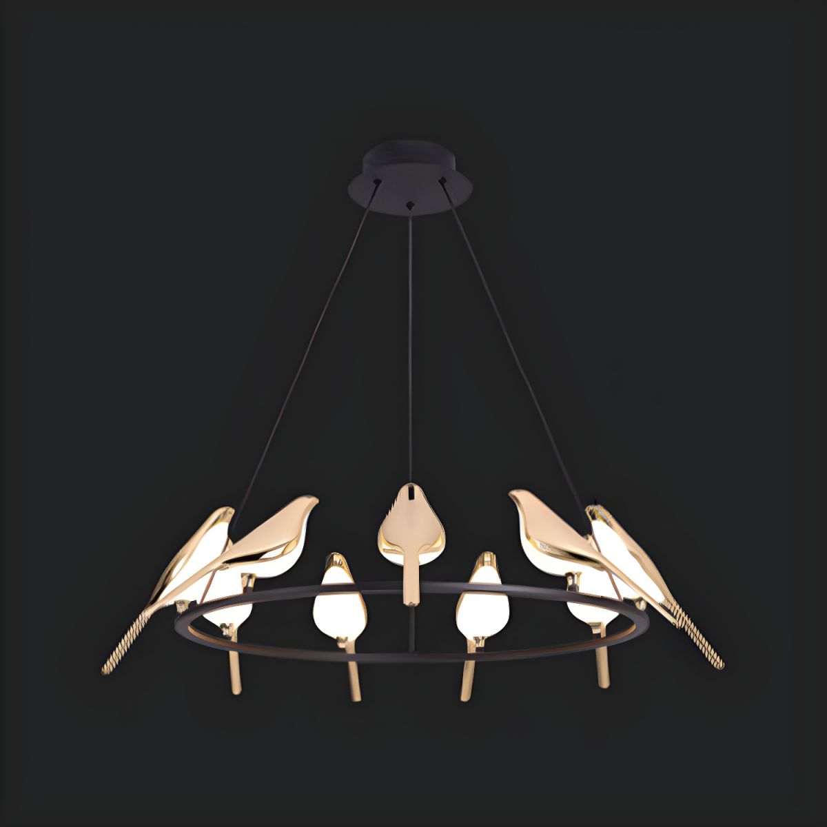 Arisha Art Deco Modern Bird Pendant Light 3/6/9 Heads
