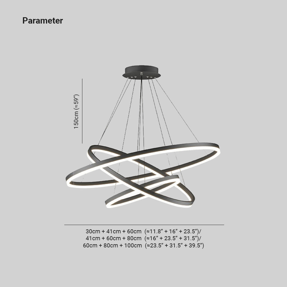 Arisha 3-Rings Modern Pendant Light
