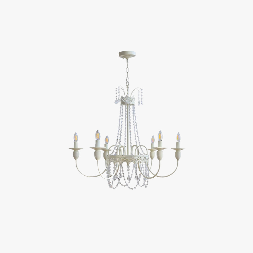 Silva Pendant Light Candle French Crystal Metal Bedroom - Letslighting