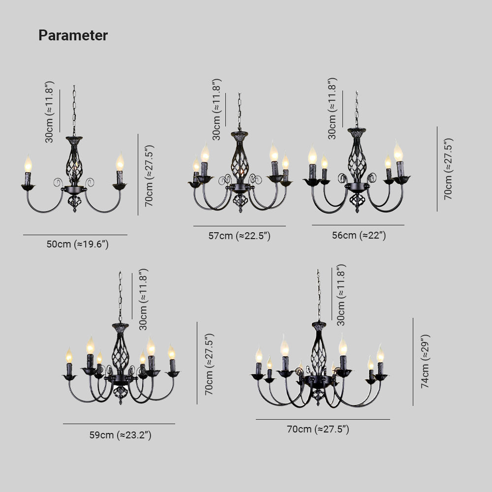 Silva Pendant Light Candle Retro Metal Glass Restaurant