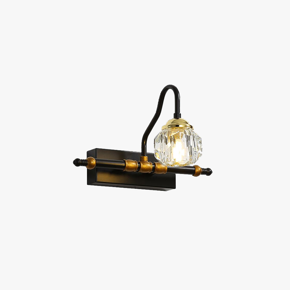 Kristy Vintage Crystal Globe Vanity Wall Lamp Bathroom - Letslighting