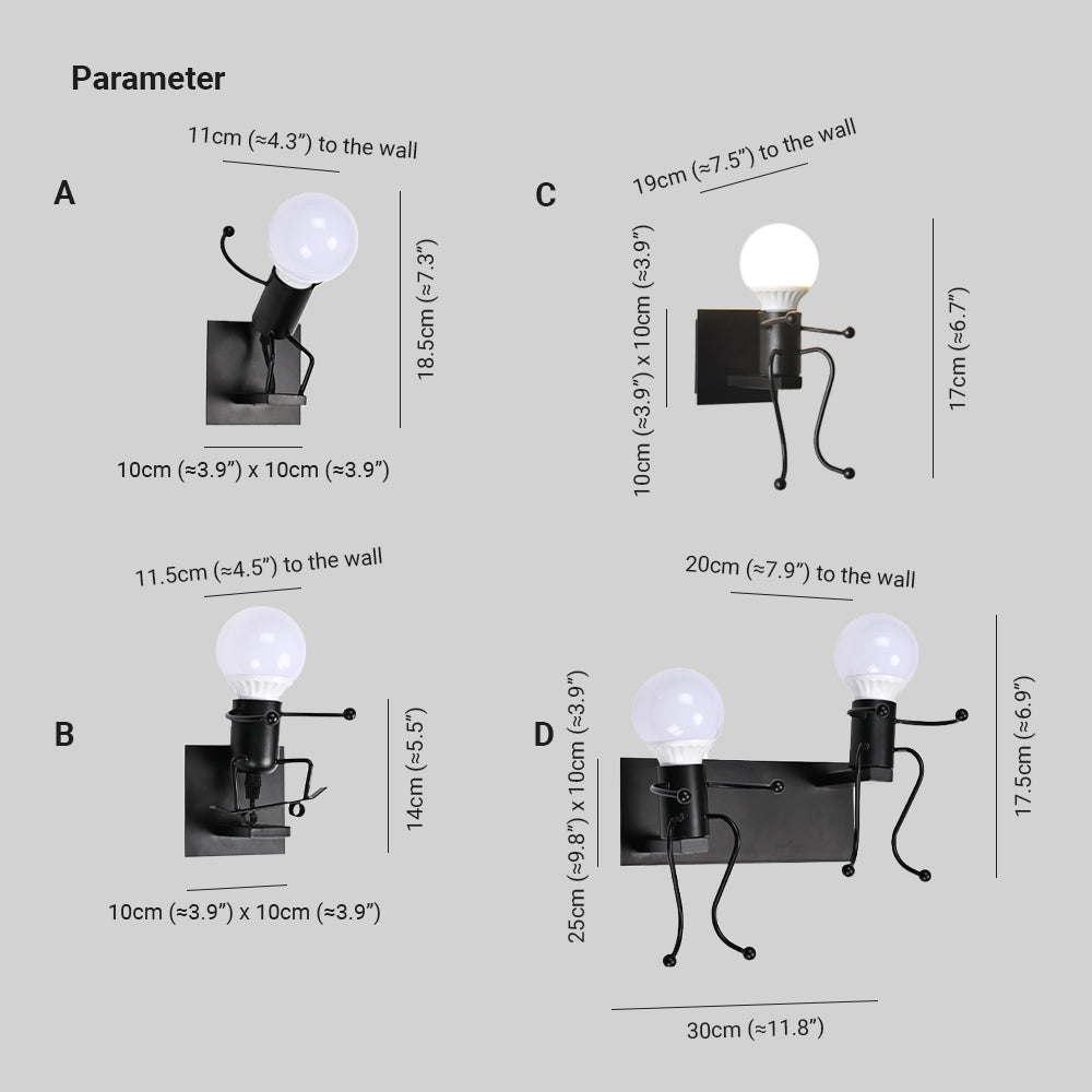 Arisha Modern Decorative Man Wall Lamp - Letslighting