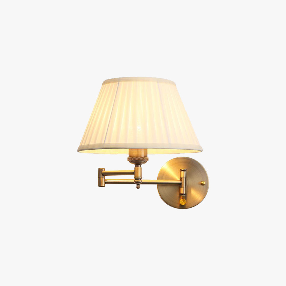 Arisha Wall Lamp Vintage Pleated Fabric Adjustable Bedroom