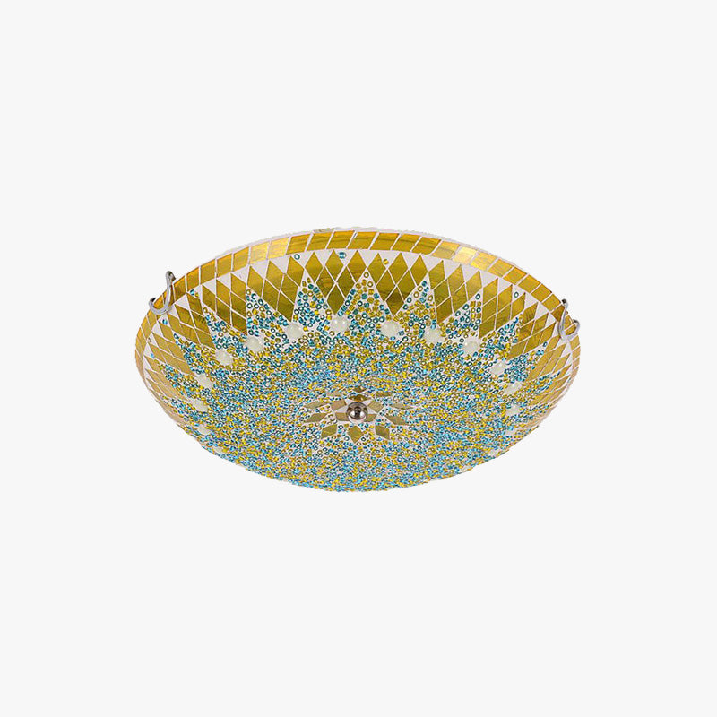 Tiffany Modern Mediterranean Glass Flush Mount Ceiling Light
