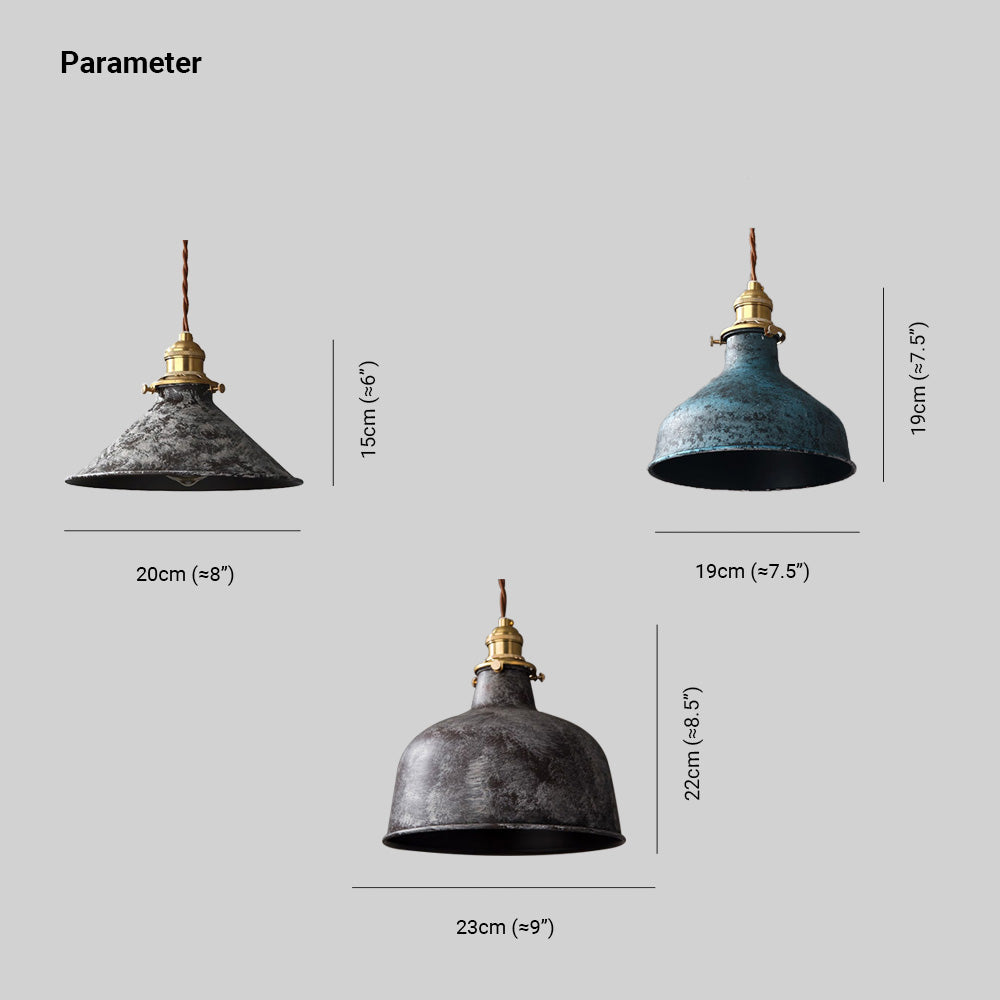 Silva Aged Rusty Vintage Rustic Finish Pendant Light, 3 Style - Letslighting