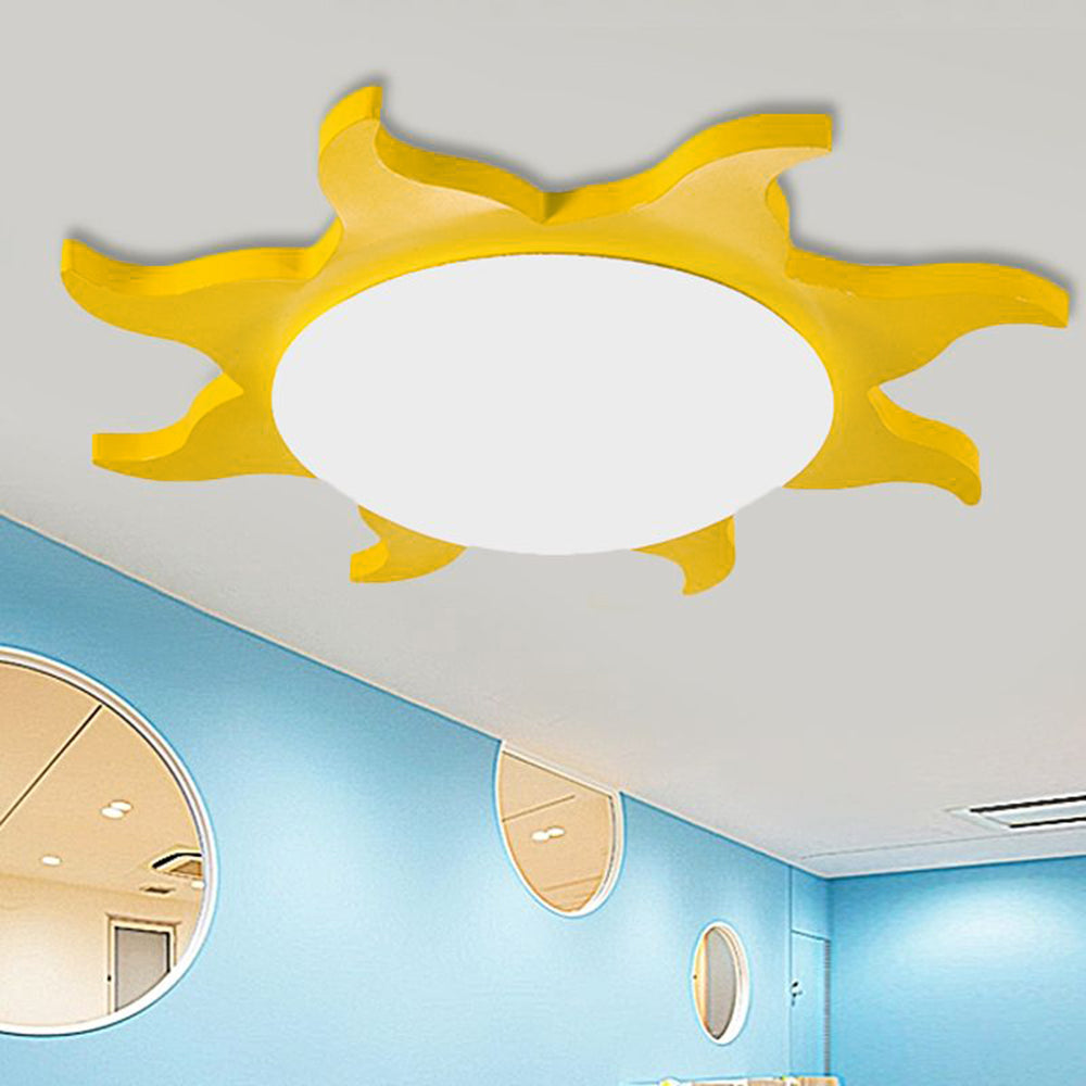 Arisha Modern Sun Round Flush Mount Ceiling Light Bedroom - Letslighting