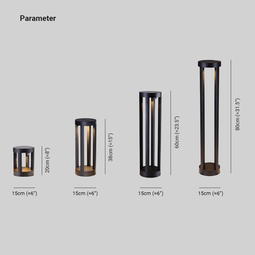 Ray Minimalist Cylindrical Hollow Solar Outdoor Path Light