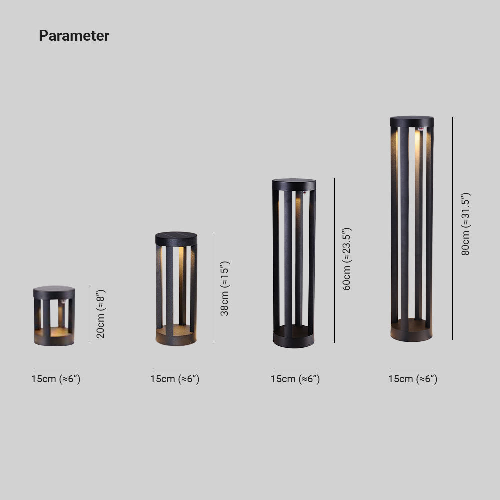 Ray Minimalist Cylindrical Hollow Solar Outdoor Path Light