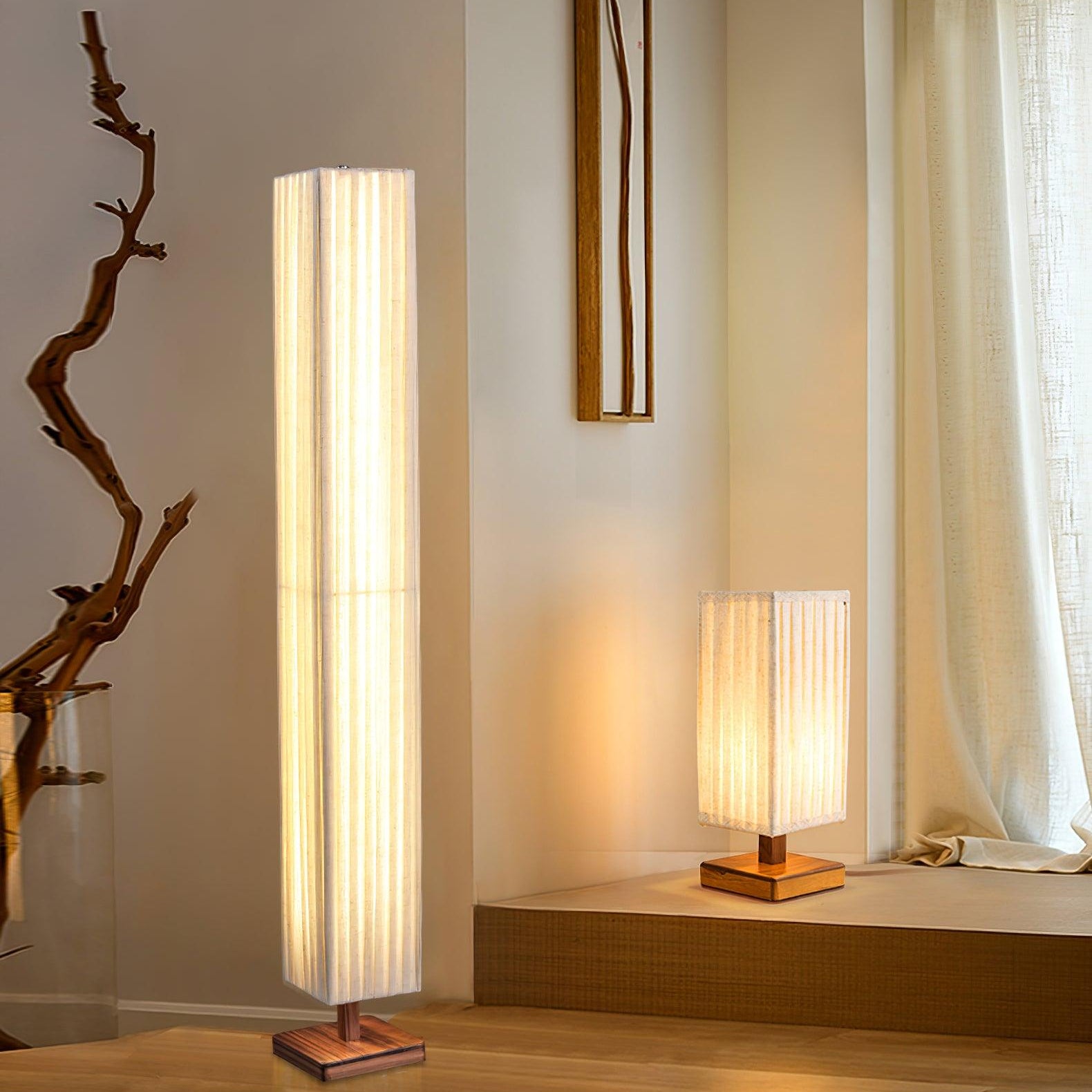 Vesolyre Japandi Fabric Floor Lamp - Letslighting