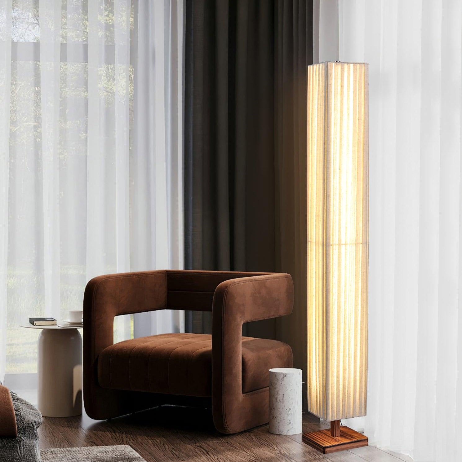Vesolyre Japandi Fabric Floor Lamp - Letslighting