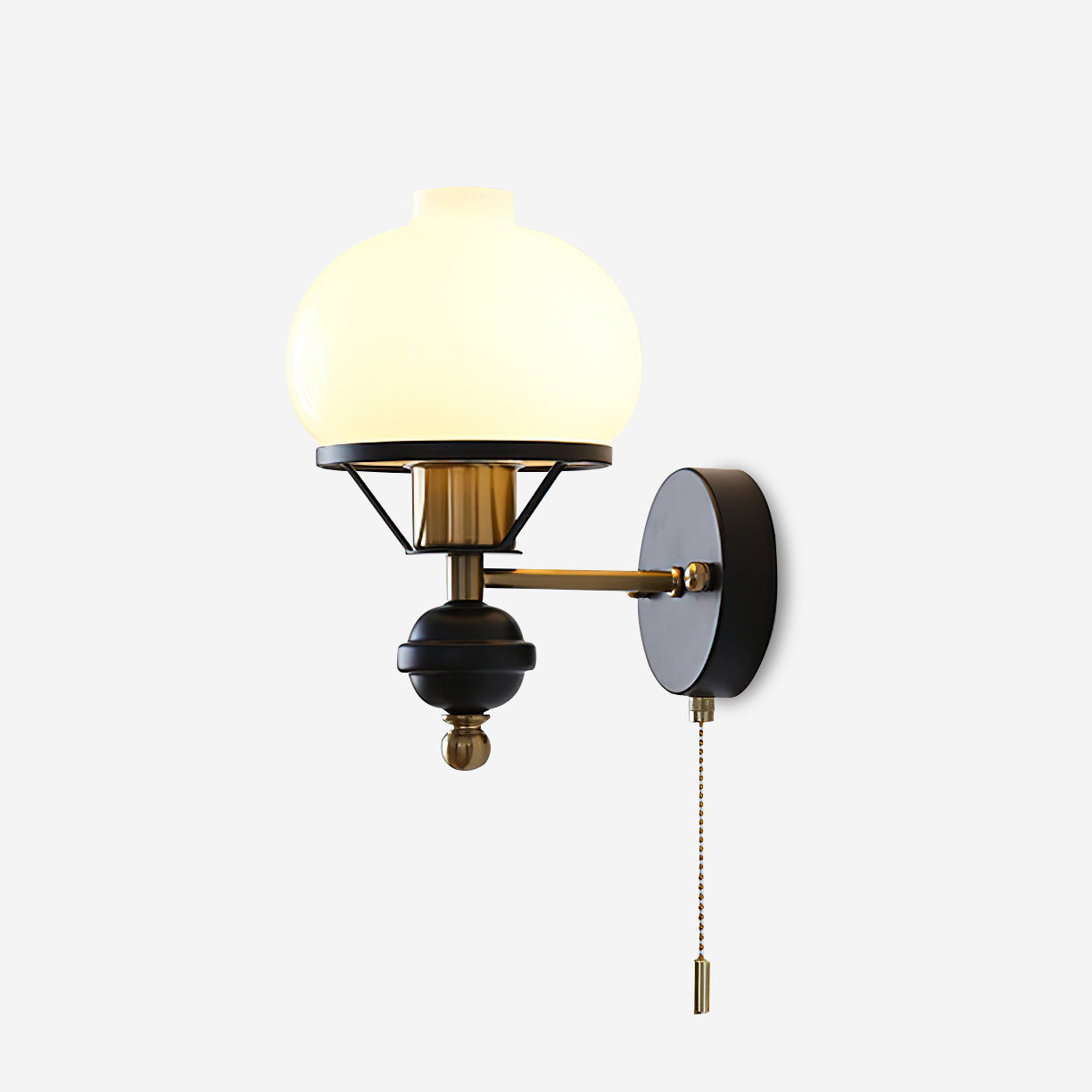 Aurum Balck Wall Light pull-chain switch - Letslighting