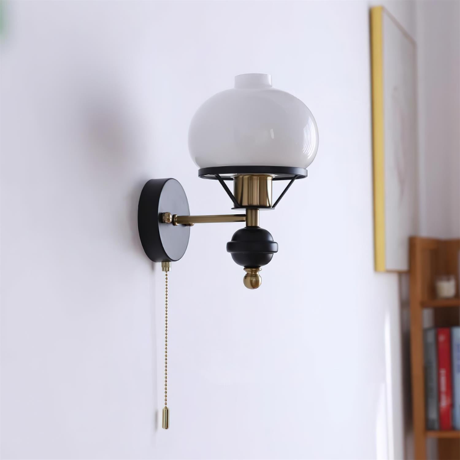 Aurum Balck Wall Light pull-chain switch - Letslighting