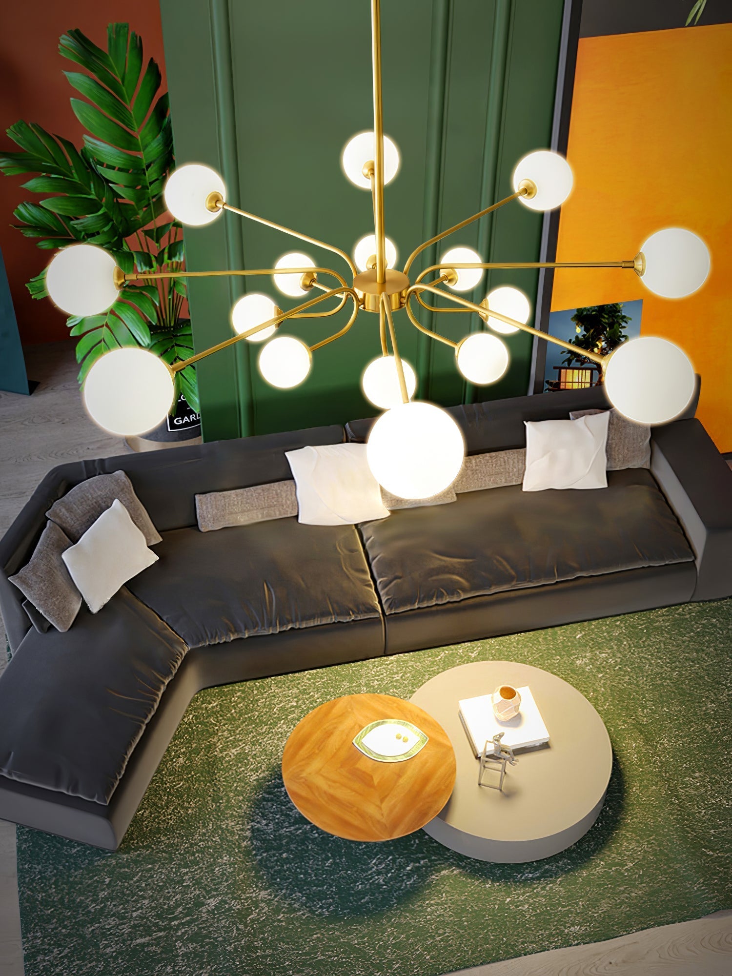 Aurora Chandelier Globe Arm Modern - Letslighting