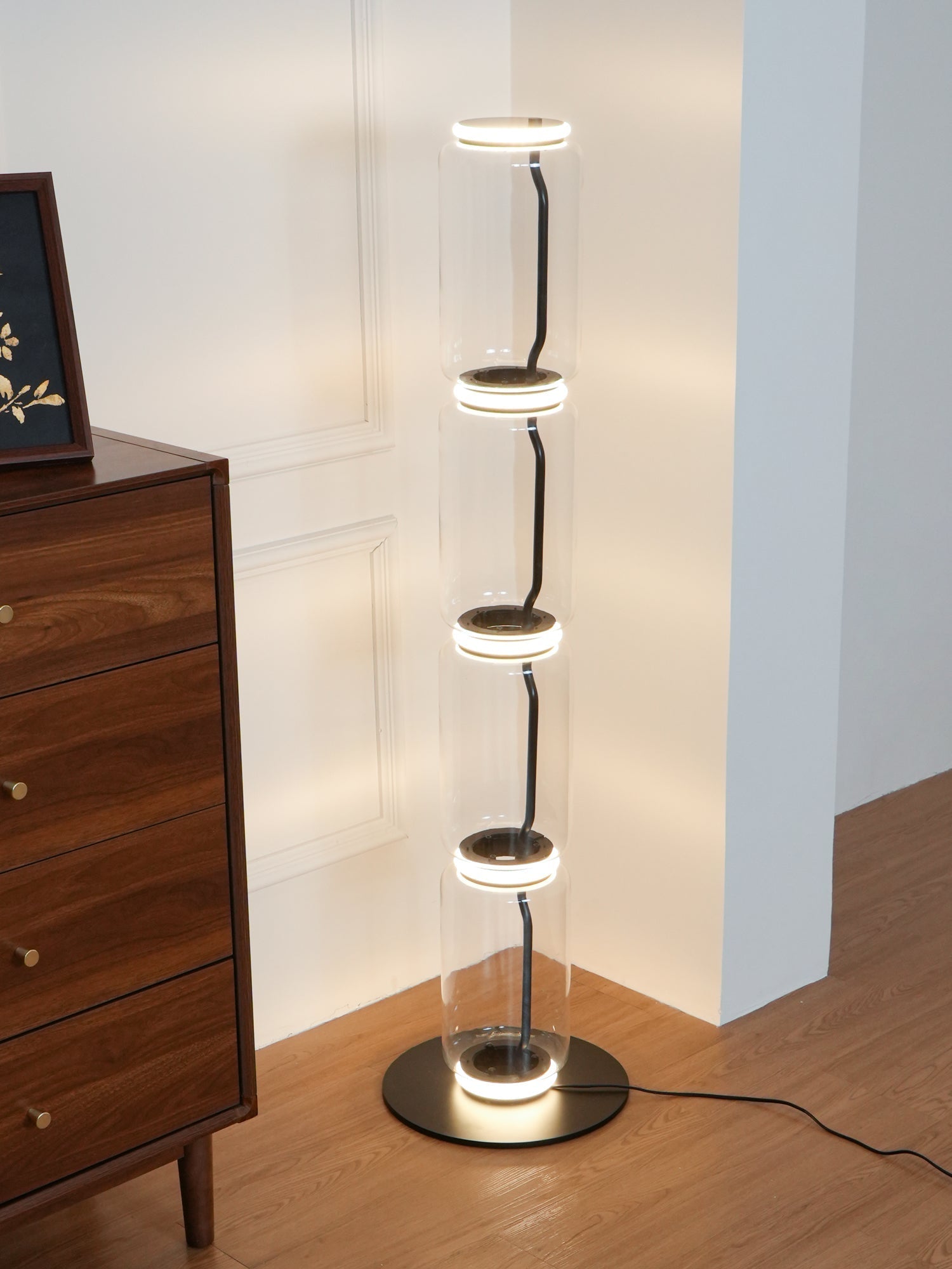 Lustra Floor Lamp Bamboo Glass - Letslighting