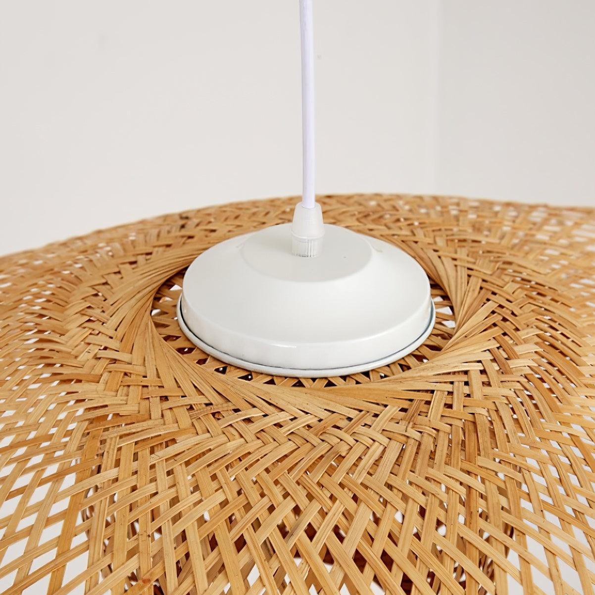 Pendant Lamp Bamboo Lotus Leaf Shape Open Weave Natural - Letslighting
