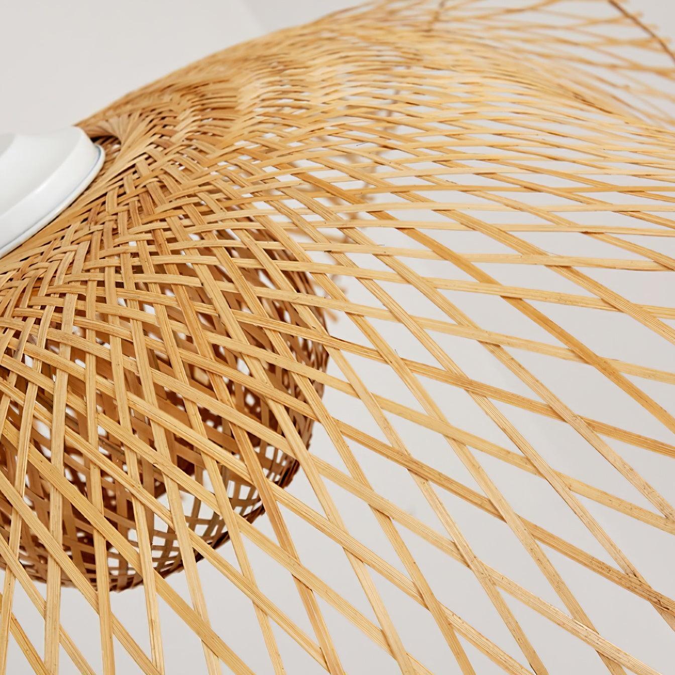 Pendant Lamp Bamboo Lotus Leaf Shape Open Weave Natural - Letslighting