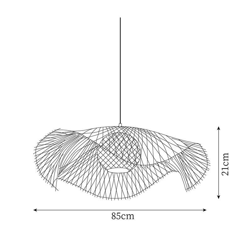 Pendant Lamp Bamboo Lotus Leaf Shape Open Weave Natural - Letslighting