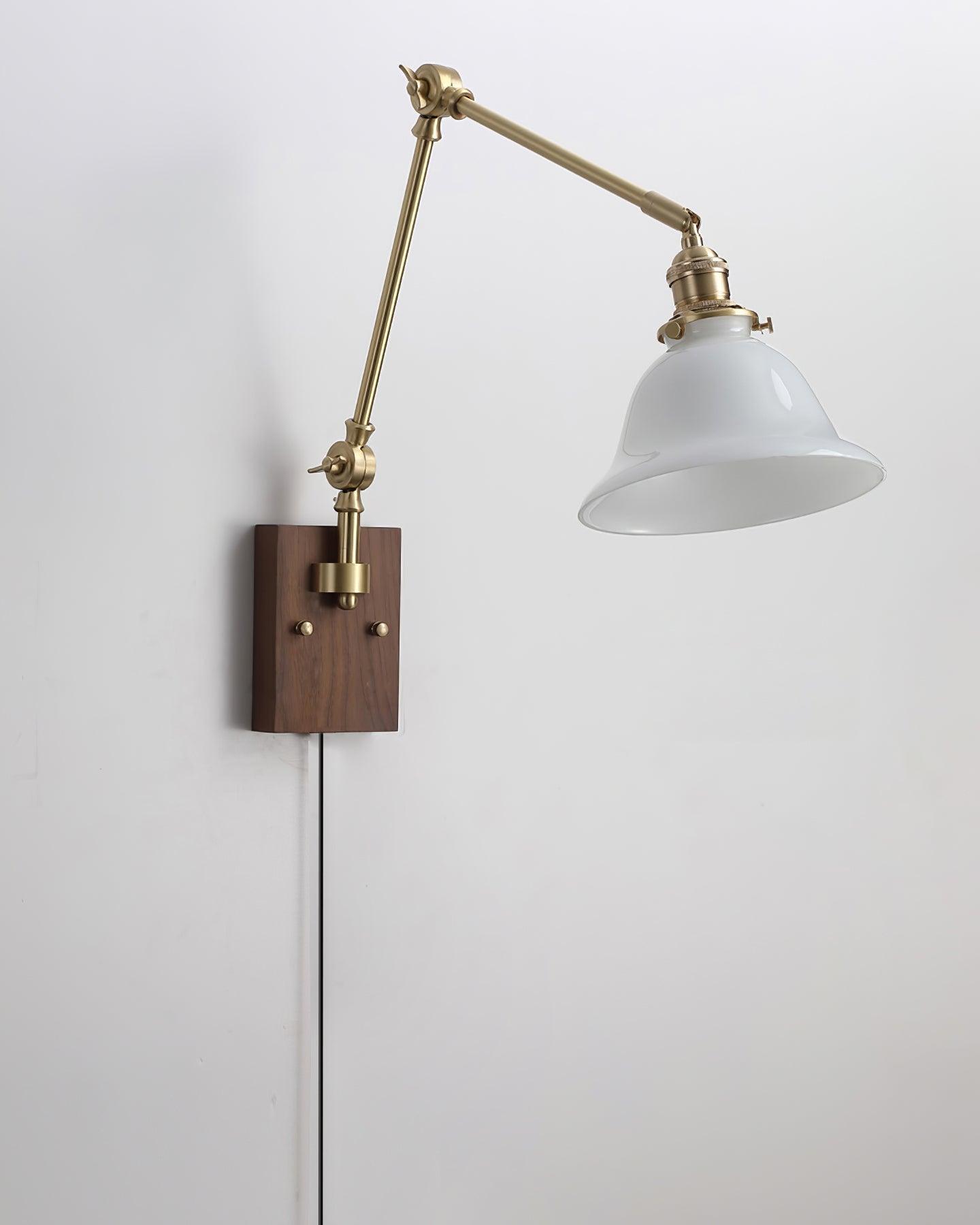 Vionde Adjustable Brass and Green Glass Wall Lamp - Letslighting