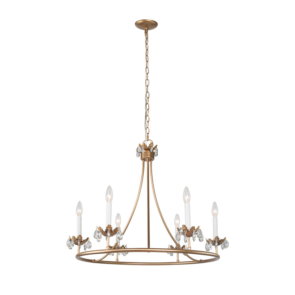 Yrvuvyh Vintage Industrial Luxury Brass Crystal Chandelier - Letslighting