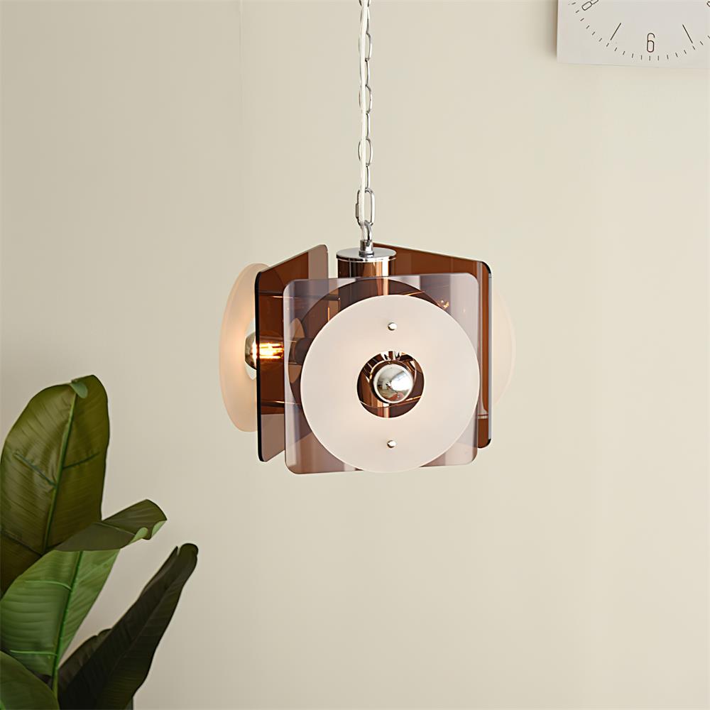 Basira Pendant Lamp Geometric Acrylic Amber - Letslighting