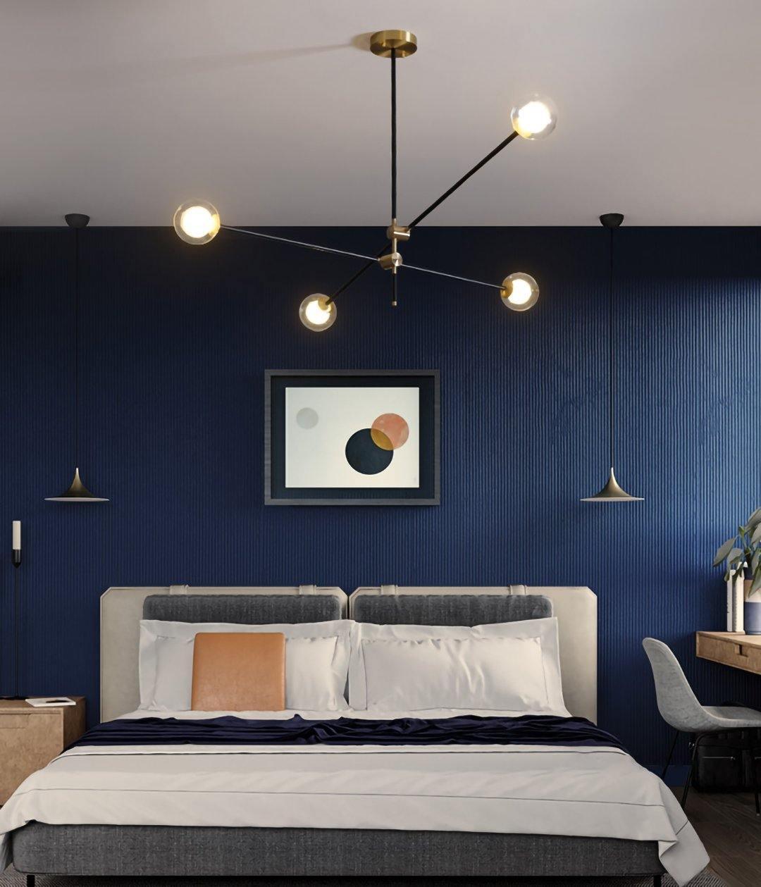 Lustra Chandelier SI Brass Glass Globe - Letslighting