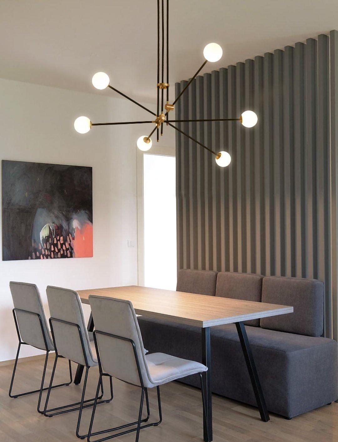 Lustra Chandelier SI Brass Glass Globe - Letslighting