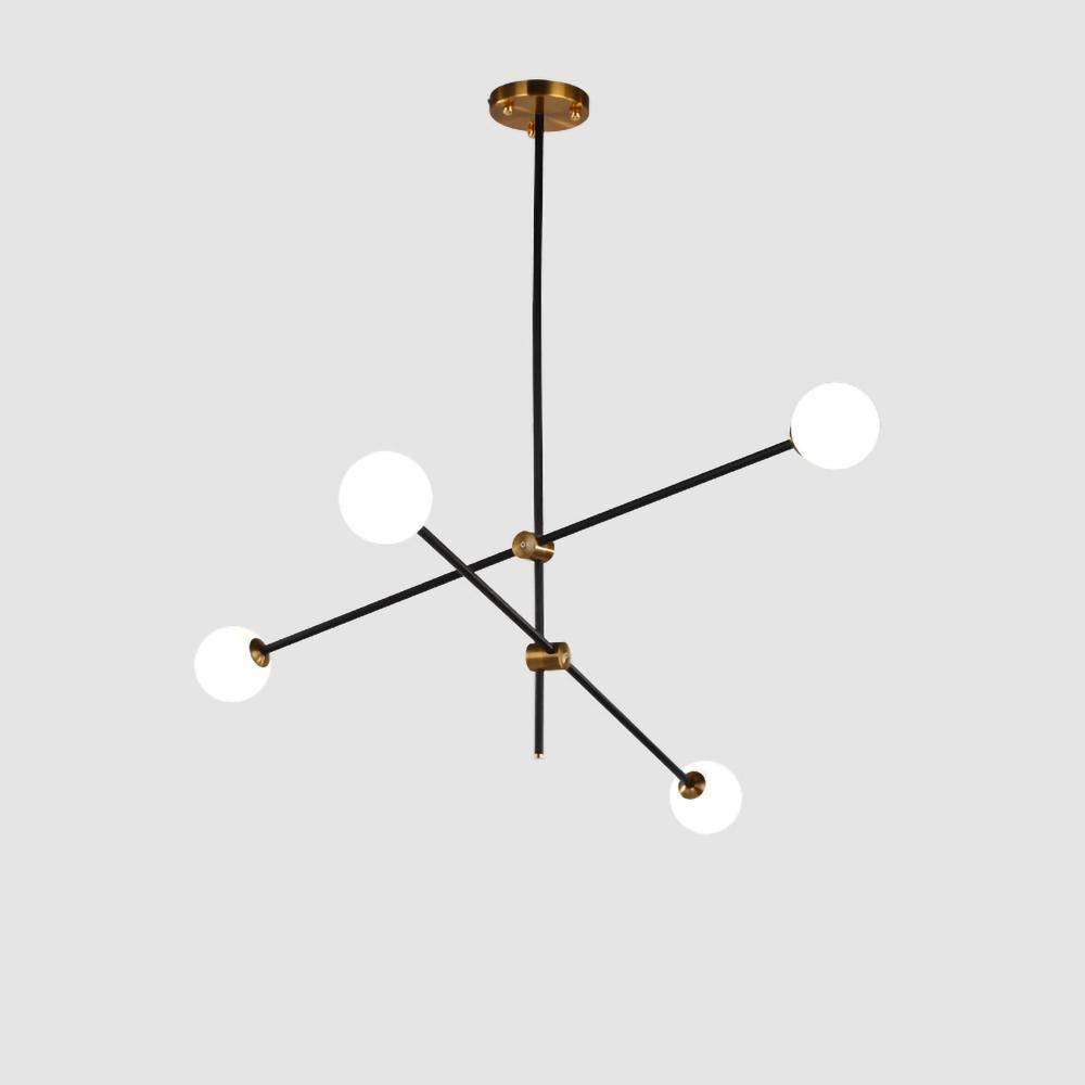 Lustra Chandelier SI Brass Glass Globe - Letslighting