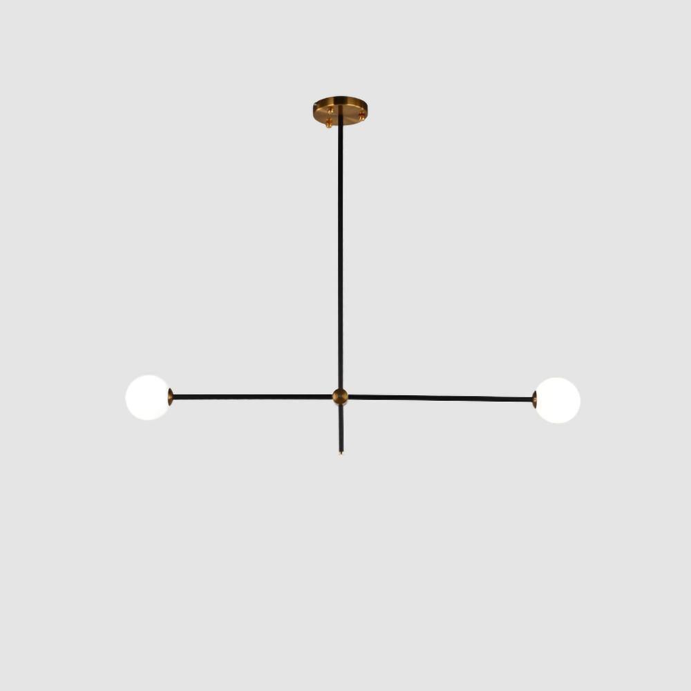 Lustra Chandelier SI Brass Glass Globe - Letslighting