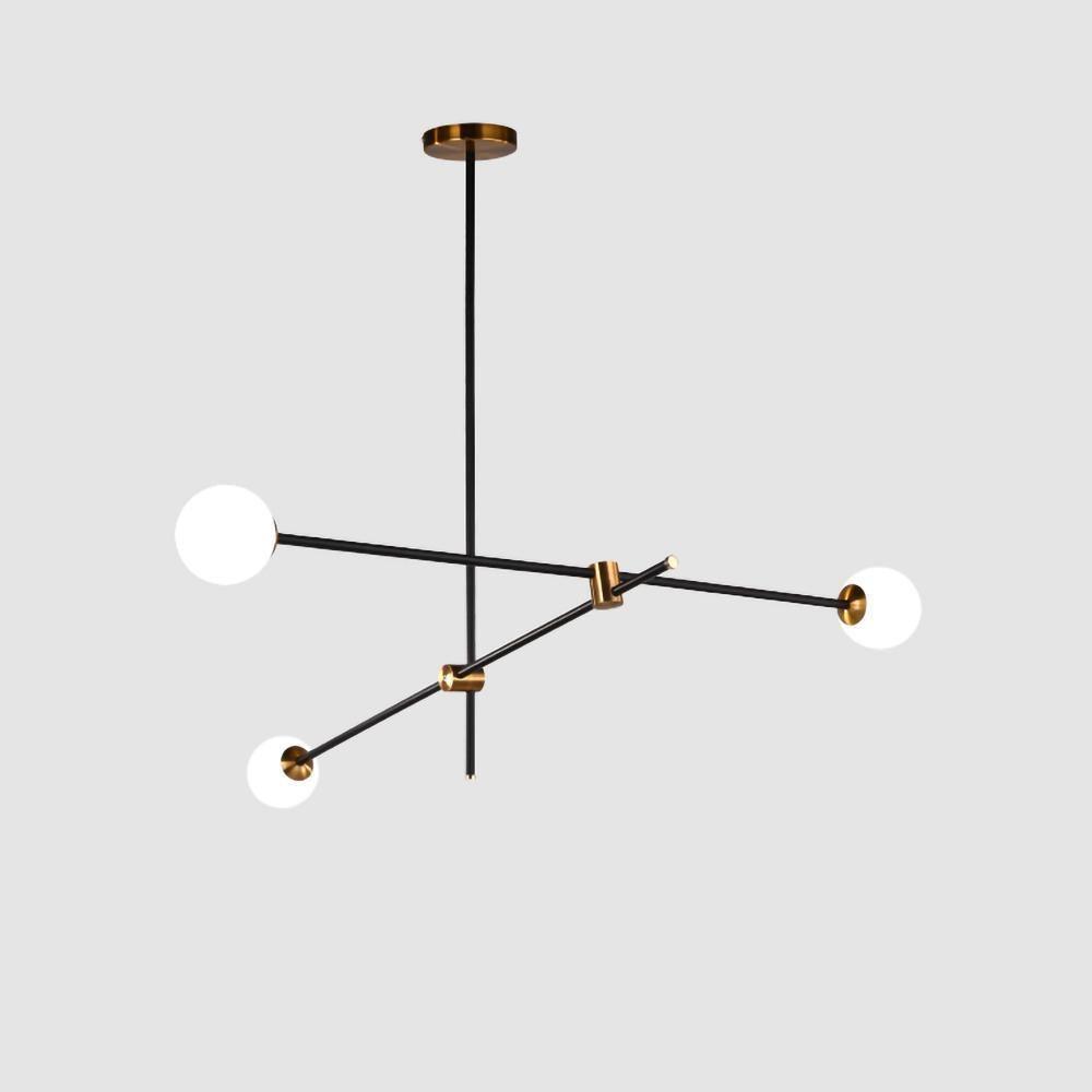 Lustra Chandelier SI Brass Glass Globe - Letslighting