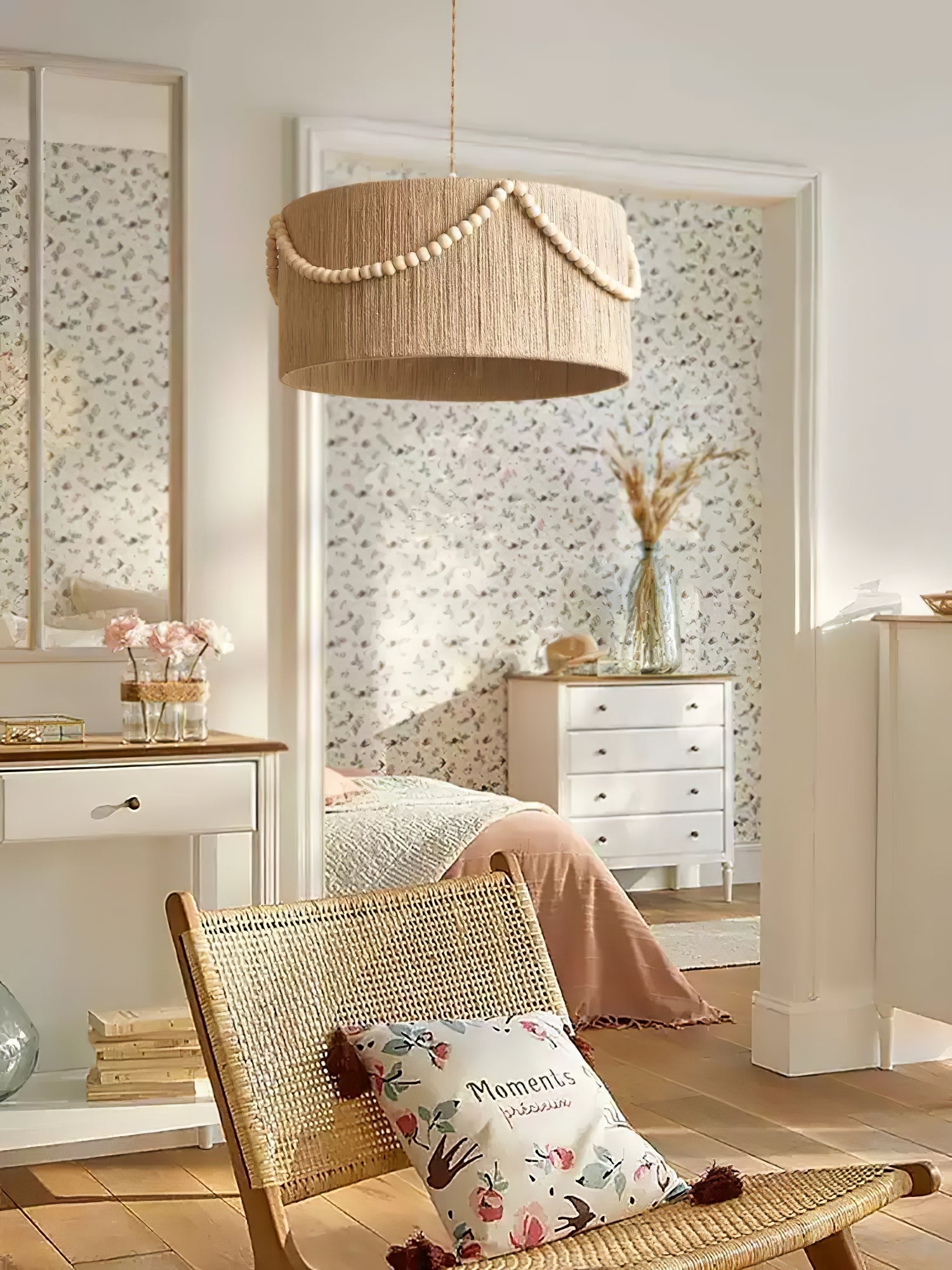 Ershaa Elegance Natural Beaded Boho Pendant Lamp - Letslighting