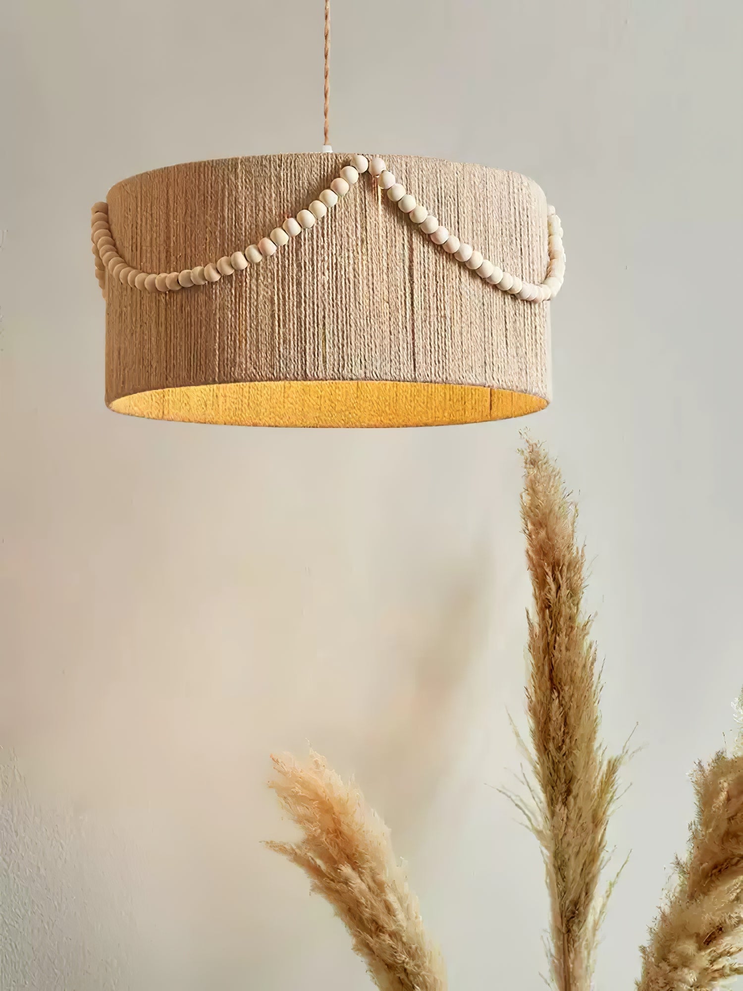 Ershaa Elegance Natural Beaded Boho Pendant Lamp - Letslighting