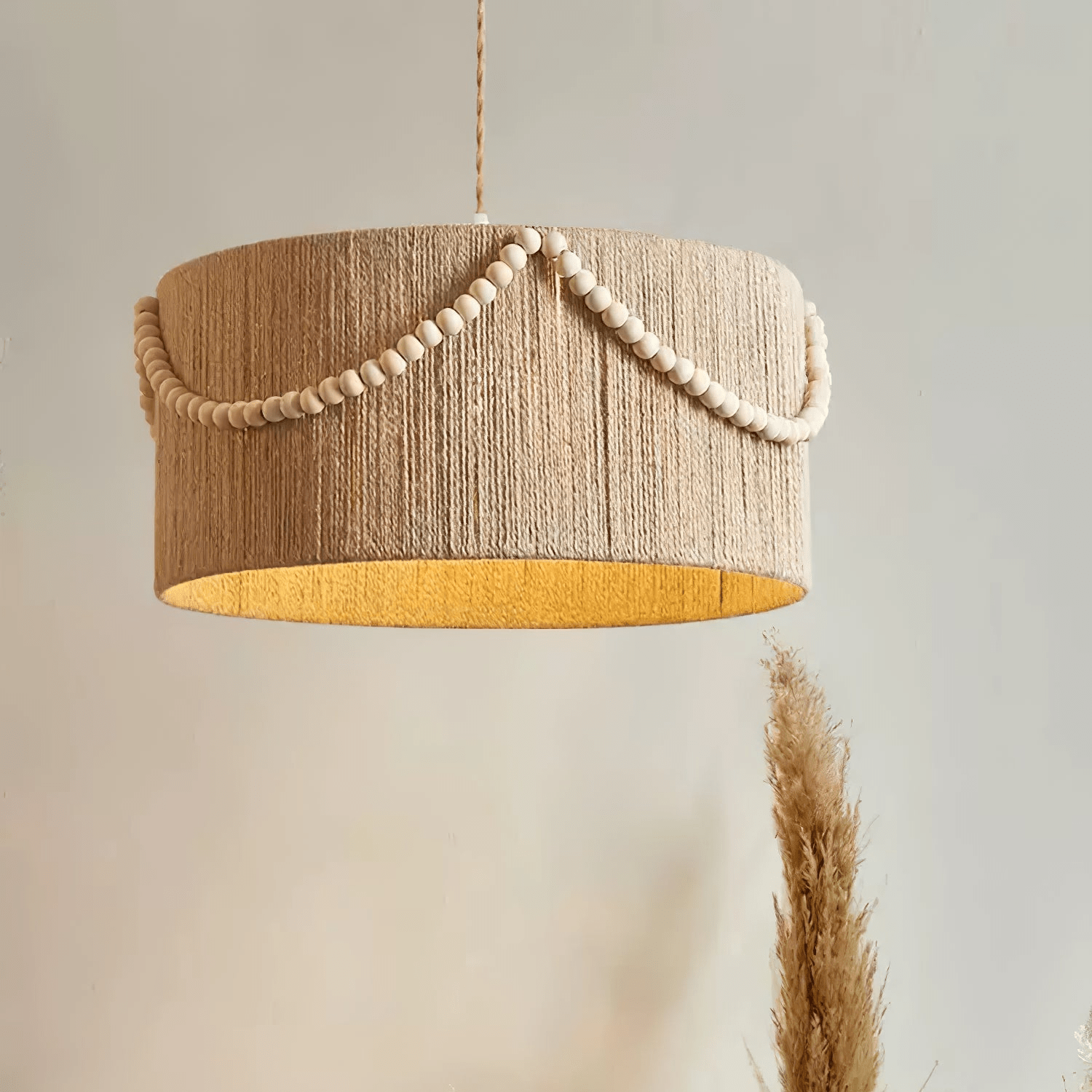 Ershaa Elegance Natural Beaded Boho Pendant Lamp - Letslighting