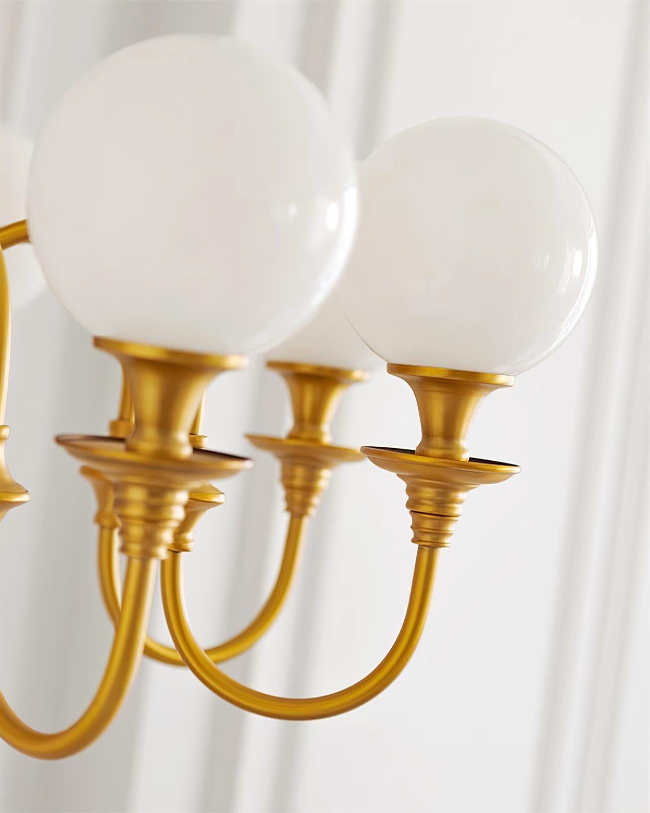 Beatty Chandelier Brass Globe Arms - Letslighting