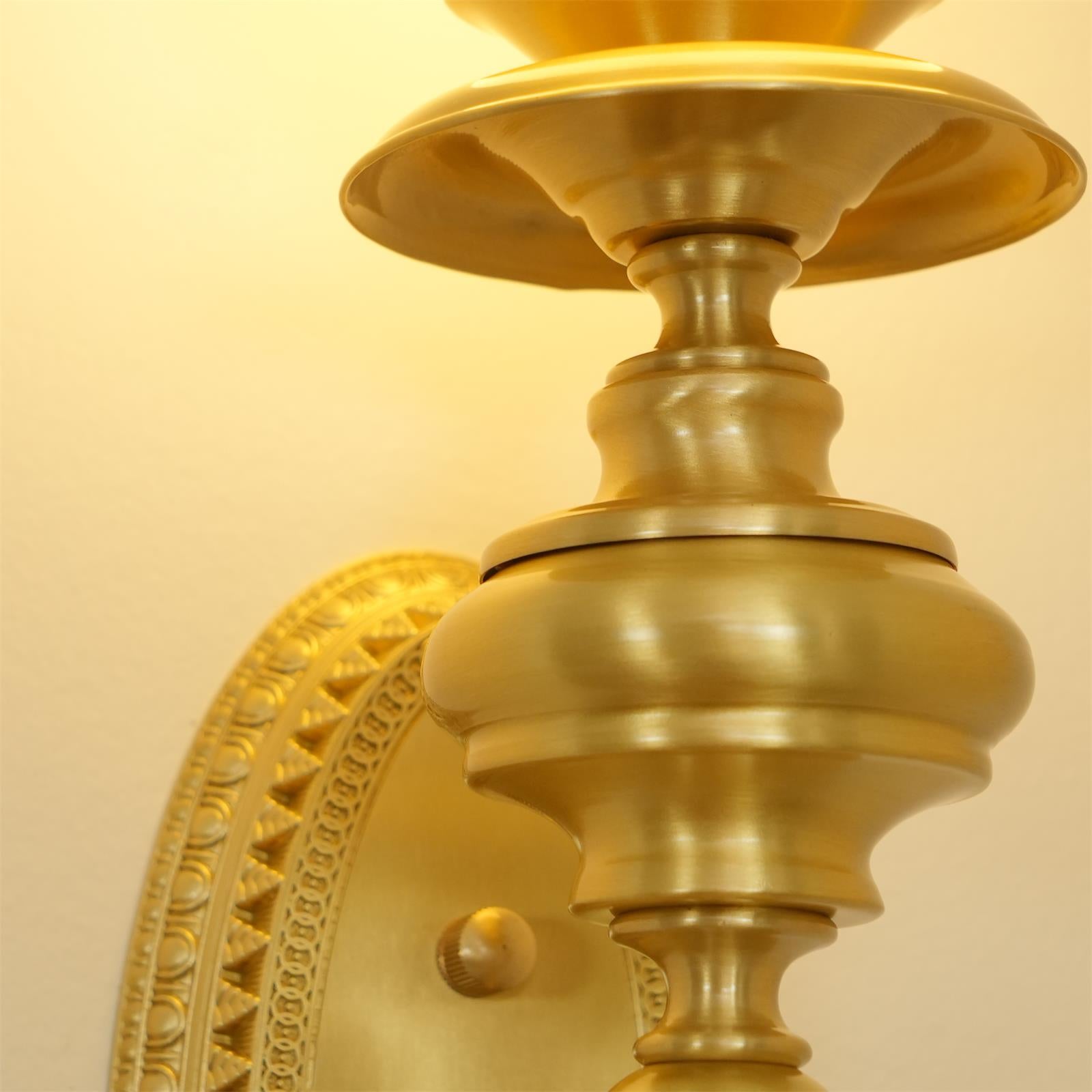 Wall Lamp Sculpted Brass Body Globe Shade Classic Elegant Statement - Letslighting