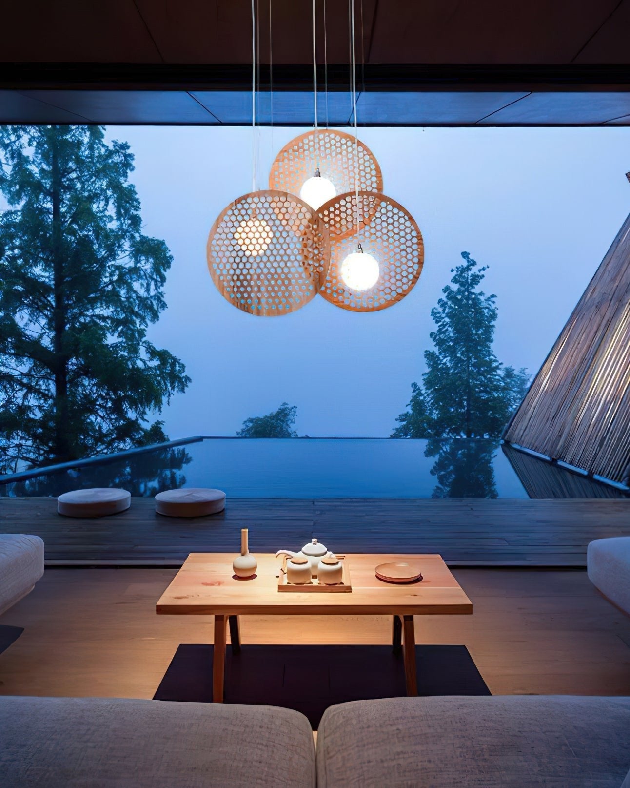 Aurora Chandelier Wooden Plate - Letslighting