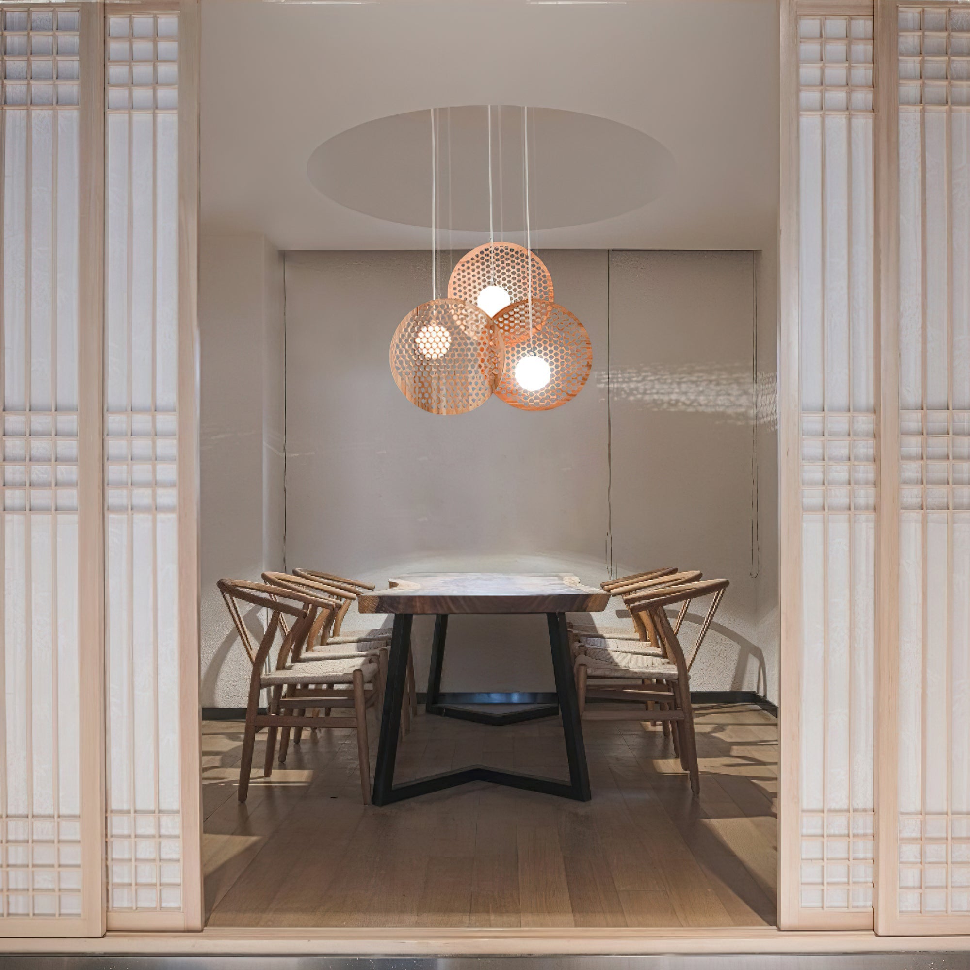 Aurora Chandelier Wooden Plate - Letslighting