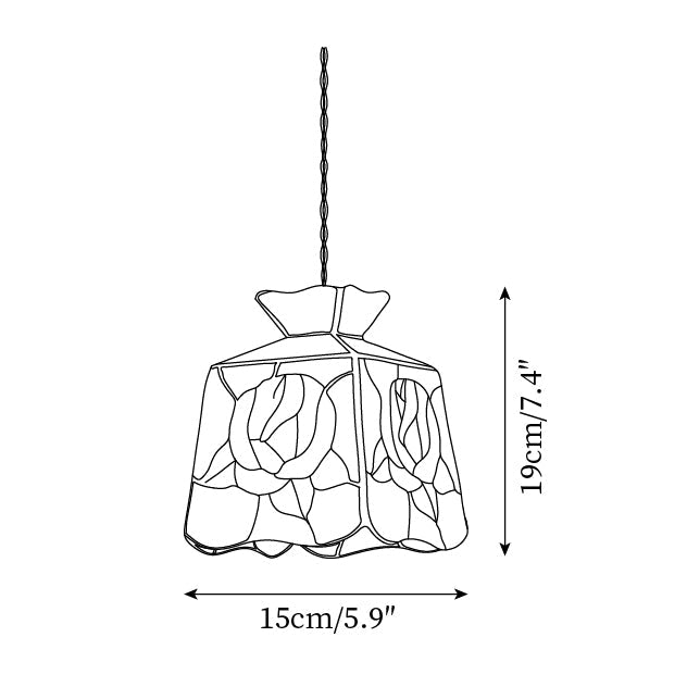 Roselit Pendant Lamp Stained Glass Floral Organic - Letslighting