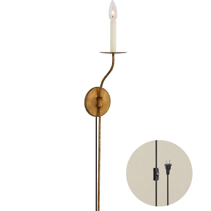 Zoruvyu Modern Minimalist Plug-in Brass Wall Lamp - Letslighting