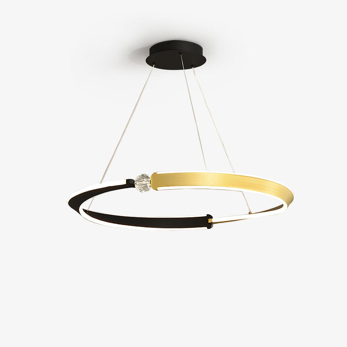 Lustra Chandelier Crystal Black Gold Dining LED - Letslighting