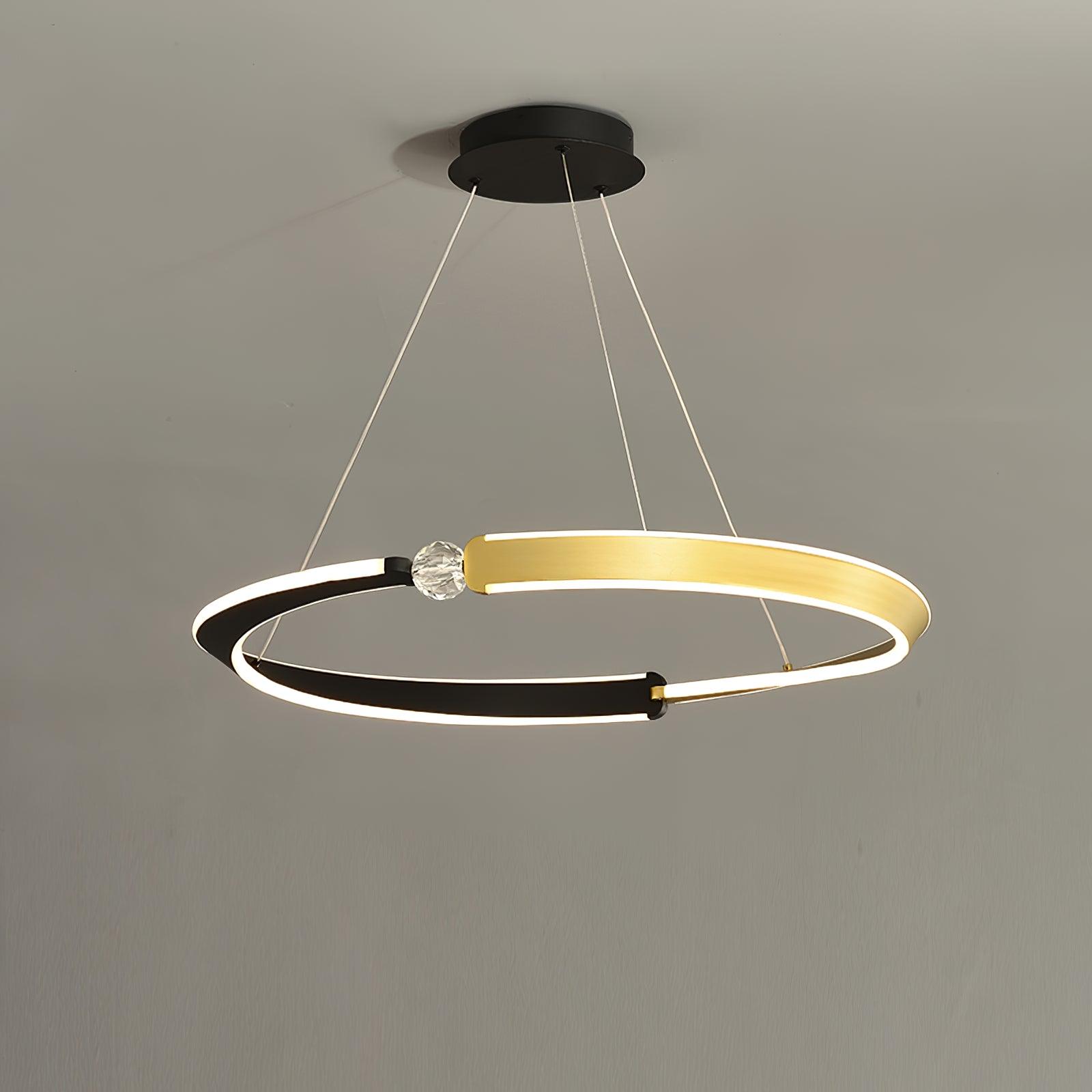 Lustra Chandelier Crystal Black Gold Dining LED - Letslighting