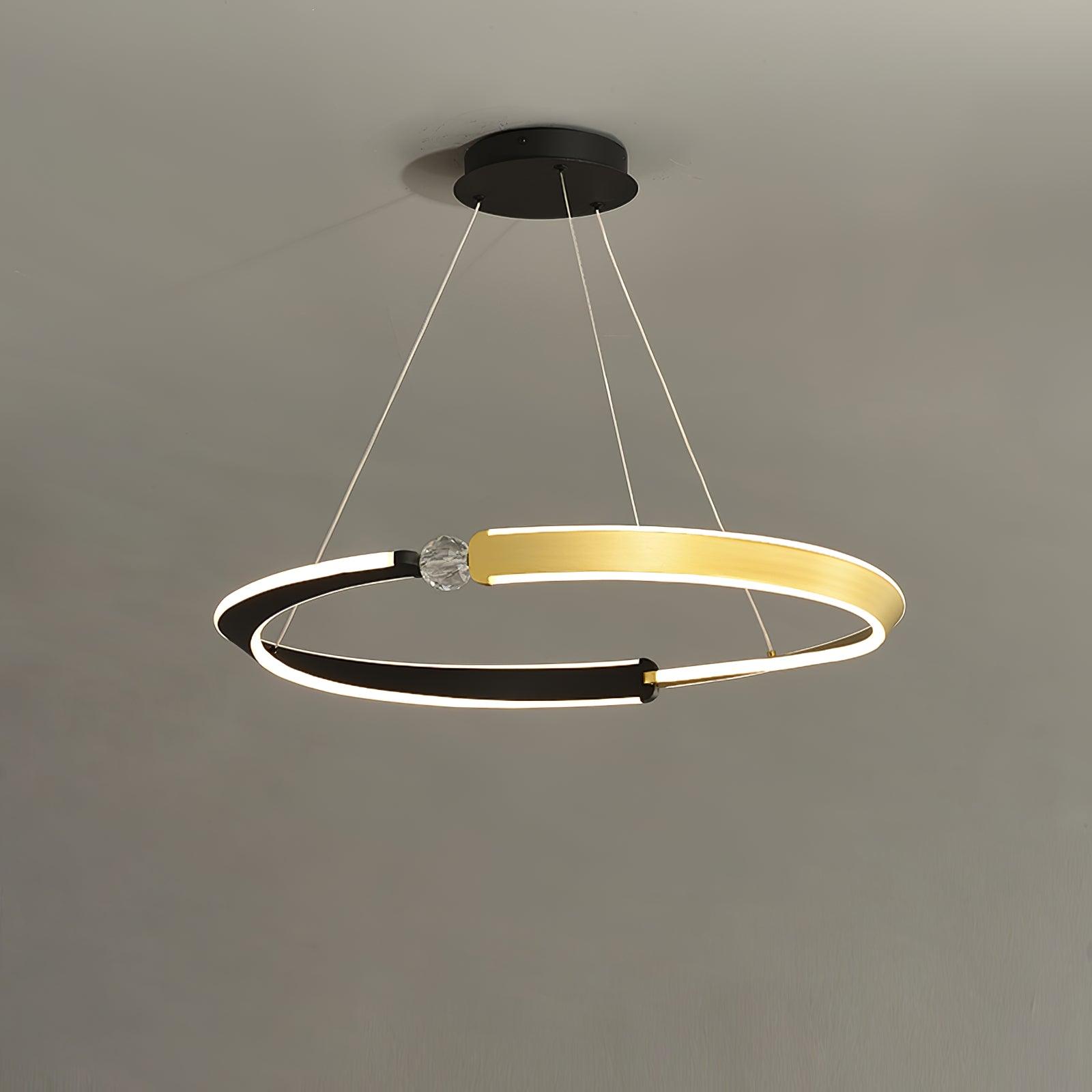 Lustra Chandelier Crystal Black Gold Dining LED - Letslighting